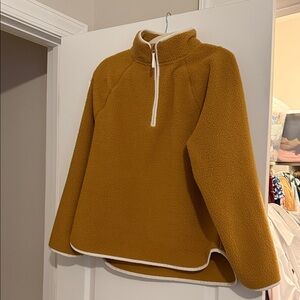 J. Crew Mustard Yellow Fleece Pullover